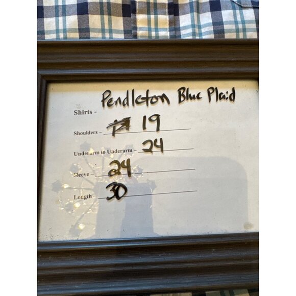 Pendleton Bridgeport Style Button-Up Shirt Large Blue Green Plaid Long Sleeve - Picture 6 of 7